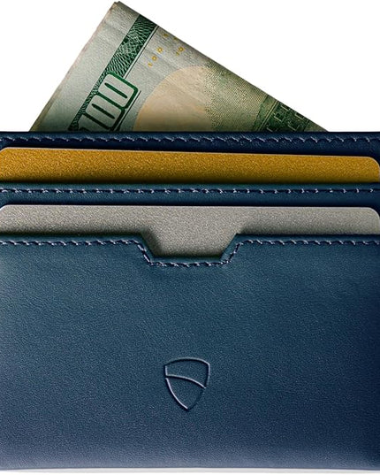 Vaultskin MOORGATE Slim Card Holder - Minimalist Leather Wallet, RFID Blocking Sleeve, Fits Front Pocket, for Men and Women