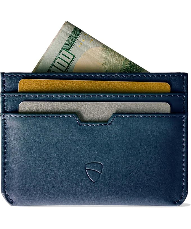 Vaultskin MOORGATE Slim Card Holder - Minimalist Leather Wallet, RFID Blocking Sleeve, Fits Front Pocket, for Men and Women