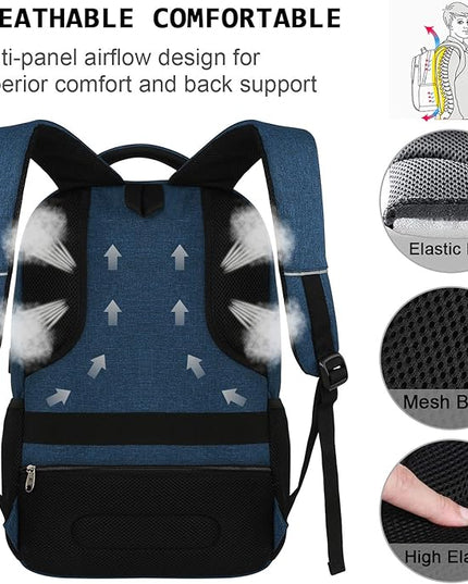 Laptop Backpack,Business Travel Anti Theft Slim Durable Laptops Backpack with USB Charging Port,Water Resistant College Computer Bag for Women & Men Fits 15.6 Inch Laptop and Notebook - Blue