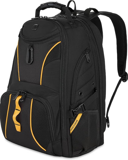 SwissGear 1900 Scansmart TSA 17 Laptop Backpack, Black/Gold, 19-Inch