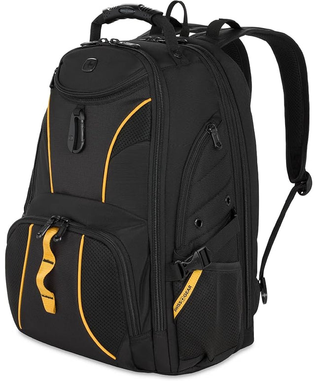 SwissGear 1900 Scansmart TSA 17 Laptop Backpack, Black/Gold, 19-Inch