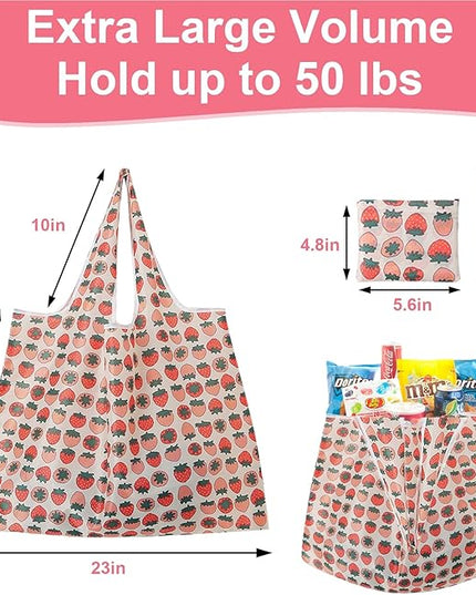 Extra Large 50lbs Foldable Reusable Shopping Bags kitchen reusable grocery bags Washable Polyester Bags in Pocket