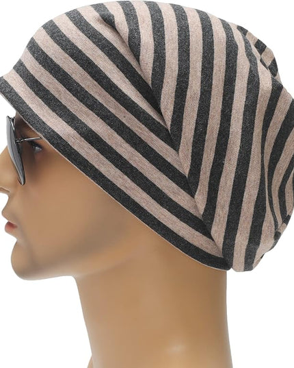 ZLYC Cotton Thin Slouchy Beanie Hat for Men Women Fashion Soft Stretch Knit Skull Cap