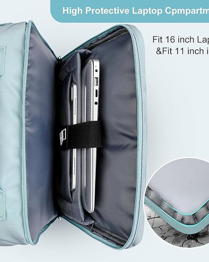 PIJUSHI Carry on Travel Backpack for Women Convertible Duffle Bag Flight Approved Luggage Backpack Fit 16 Inch Laptop(PE053 Teal Blue)