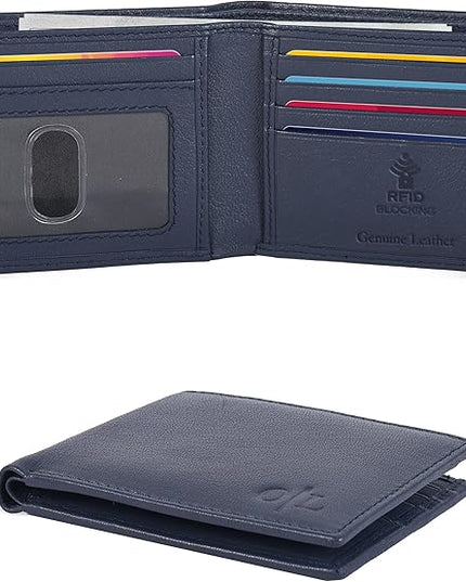 Oak Leathers Slim Leather Wallet for Men - RFID Wallets Credit Card Holder Ultra Thin Gift for Mens, Front Pocket Minimalist Design