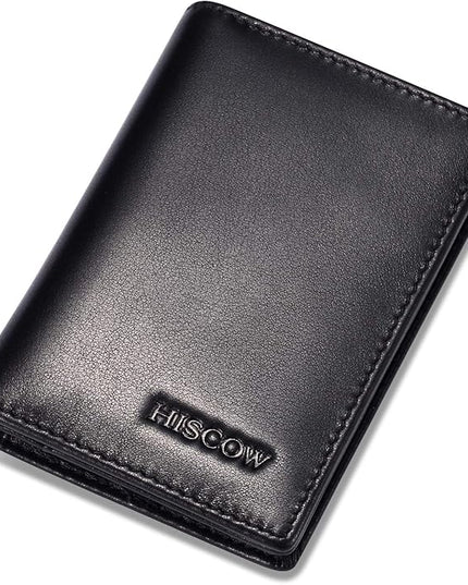 Leather Business Card Case Holder for Men & Women, Italian Calfskin