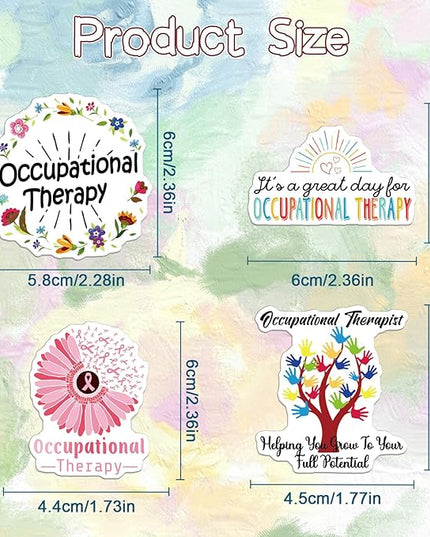 Occupational Therapy Stickers for Adults - 100 Pcs Occupational Therapist Water Bottle Stickers for Therapists Teens, OT Waterproof Scrapbook Sticker, Vinyl Decals for Laptop Journal, OT Gifts