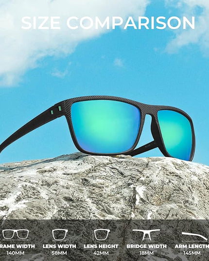 KALIYADI Polarized Sunglasses for Men, Lightweight Sun Glasses with UV Protection for Driving Fishing Golf