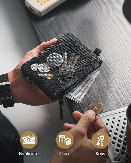 VULKIT Small Zip Wallet 2 Packs Coin Pouch Mini Travel Bag Multifunctional Pouch Change Holder