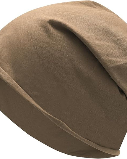 ZLYC Cotton Thin Slouchy Beanie Hat for Men Women Fashion Soft Stretch Knit Skull Cap
