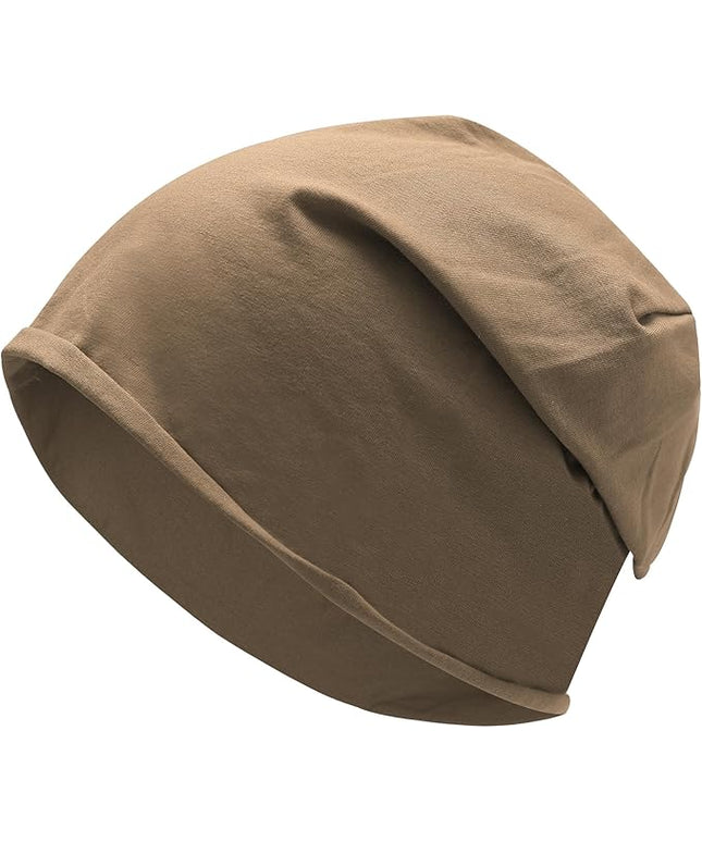 ZLYC Cotton Thin Slouchy Beanie Hat for Men Women Fashion Soft Stretch Knit Skull Cap