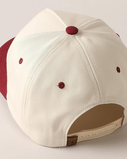 MIRMARU Two-Tone Vintage Canvas Trucker Hats for Men & Women, Adjustable Size Baseball Caps with Trendy Embroidered Design