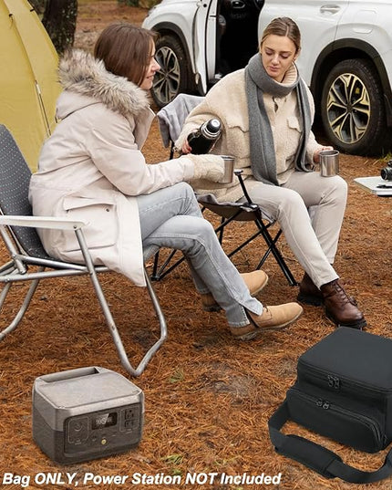 Cosmos Portable Power Station Carrying Case Bag Compatible with Eco-flow River 2/3-256Wh Generator Protective Shoulder Storage Bag Cover with Pocket for Outdoor Travel Camping Charging Accessories