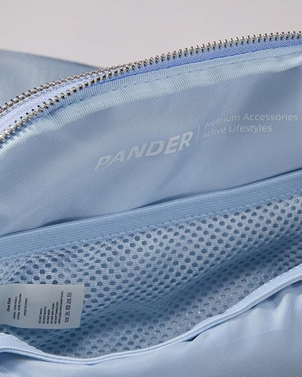 Pander Everywhere Belt Bag for Women, 5 Zipper Pockets Nylon Crossbody Fanny Pack Purse (Windmill Blue).