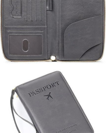 Leather RFID Blocking Passport Holder Travel Wallet, Passport Cover/Travel Wallet for Women/Men with