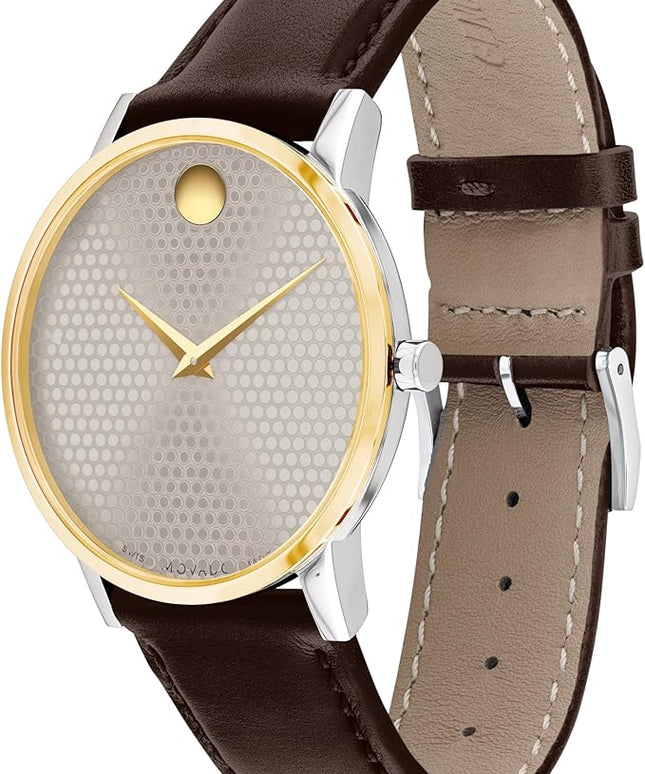 Movado Museum Classic Men's Watch - Swiss Quartz Movement, Calfskin Strap - 3 ATM Water Resistance - Classic, Luxury Fashion Timepiece for Him - 40mm