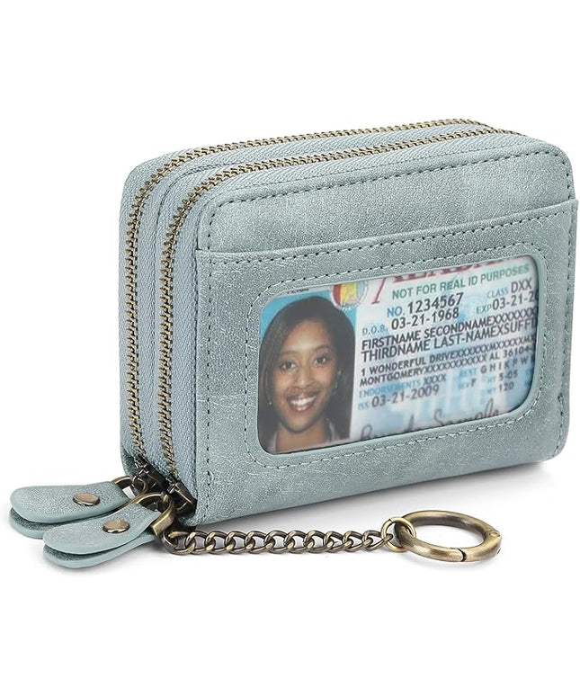 GOIACII Small Genuine Leather Wallet for Women, RFID Blocking Credit Card Holder Wallet