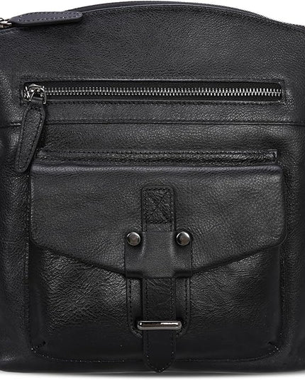 HESHE Leather Crossbody Bags for Women Satchel Purses Shoulder Purses and Handbags Cross Body Bag with Multi Pockets