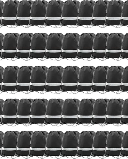 BeeGreen Drawstring Backpack Bags 20,30,50 Packs Reflective String Bags for Gym Sport Trip Cinch Sack DIY for Women Men