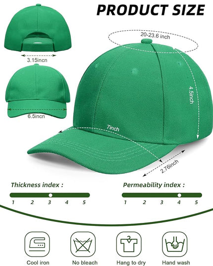 Handepo 24 Pcs Blank Baseball Cap Adjustable Back Strap Plain Blank Camouflage Hat Unisex Baseball Cap for Trucker Men Women