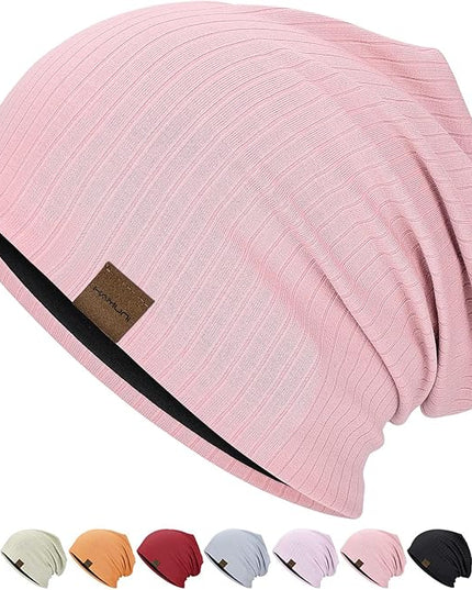 Slouchy Beanie for Men Women Soft Lightweight Running Beanie Hat Chemo Cap Skull Cap