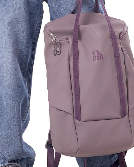 INUK Laptop Backpack for College Students & Work, 25L Lightweight Waterproof Backpack for Business Travel, Hiking Daypack with Padded Sleeve and Safety Whistle, Made from Recycled Materials，Purple