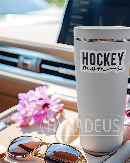 (3PCS) Hockey Mom Stickers – Waterproof Vinyl Decals for Water Bottles, Car, Laptop, Tumbler, Phone Case – Cute Hockey Mom Gift for Moms, Mamas & Grandmas – Size 3" x 1.4"