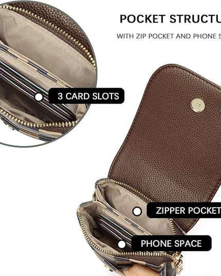 BOSTANTEN Vegan Leather Small Crossbody Bags for Women Designer Cell Phone Bag Wallet Purses Adjustable Strap
