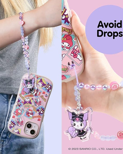 iFace Hello Kitty and Friends Beaded Wristlet Universal Phone Charm Strap - Cute Wrist Chain Lanyard Aesthetic Decor Strap for Cell Phone Camera Keys AirPods Keychains