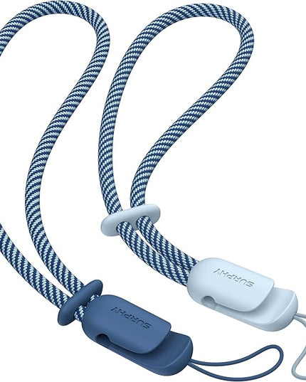 SURPHY 2 Pack Phone Lanyard for Cellphone Case, Phone Wrist Strap for Case, Cellphone Strap with 2-Color Braided, Charm Wrist Lanyard for Women and Men, Cloud Blue & Blue Jay