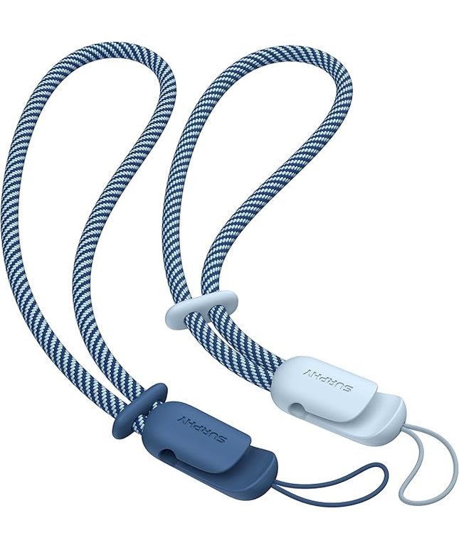 SURPHY 2 Pack Phone Lanyard for Cellphone Case, Phone Wrist Strap for Case, Cellphone Strap with 2-Color Braided, Charm Wrist Lanyard for Women and Men, Cloud Blue & Blue Jay