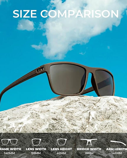 KALIYADI Polarized Sunglasses for Men, Lightweight Sun Glasses with UV Protection for Driving Fishing Golf