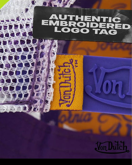 Von Dutch Unisex Trucker Hat - Curved Bill Mesh Back Retro Classic Adjustable Snapback Baseball Cap for Men and Women