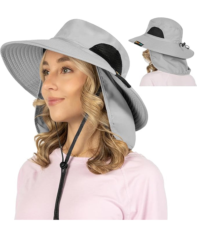 SUN CUBE Wide Brim Sun Hat Men Women, Fishing Hats Sun UV Protection, Mens Hiking Bucket Hat Safari Beach Boonie, UPF 50+