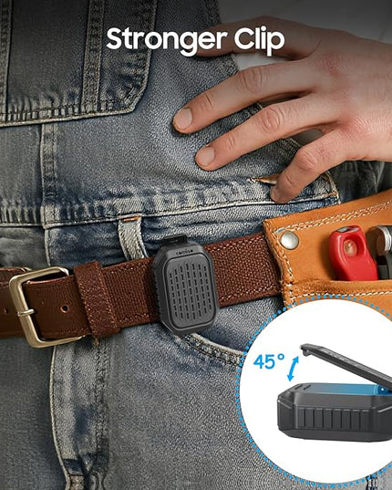 comiso Wearable Bluetooth Speakers, Clip-On Portable Mini Bluetooth Speaker with Built-in Mic for Hands-Free Music and Calls, Waterproof Up to 10 Hours Playtime, Small Wearable Clip On (Non-Magnetic)