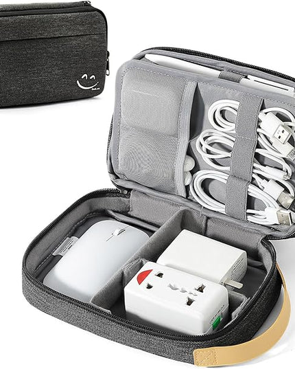 Travelkin Cord Organizer Travel, Electronic Organizer Travel Case, Cable Organizer Bag For Cords,Chargers Phone, Sd Card,Usbs (Black)