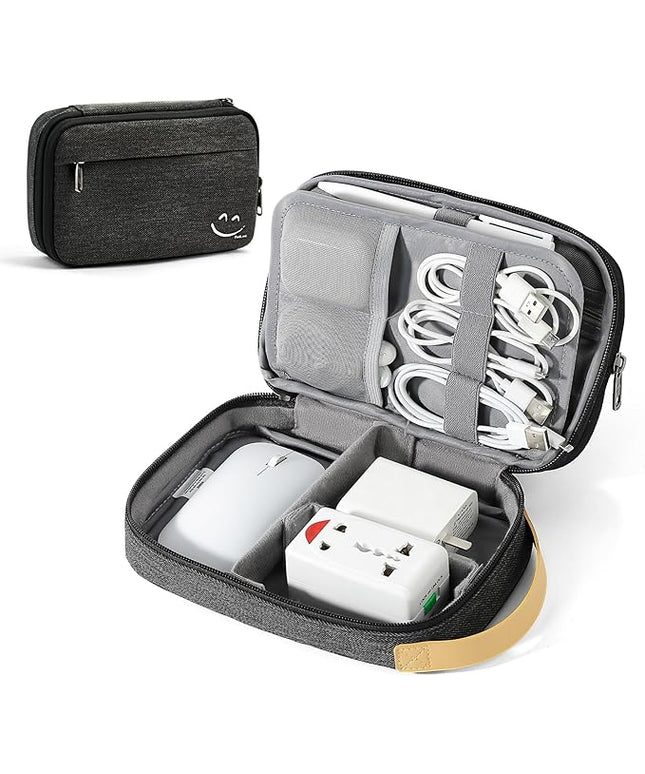 Travelkin Cord Organizer Travel, Electronic Organizer Travel Case, Cable Organizer Bag For Cords,Chargers Phone, Sd Card,Usbs (Black)