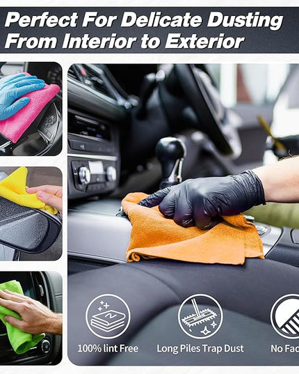 FIXSMITH Microfiber Cleaning Cloth, 100 Pack Shop Towels, Micro Fiber Cloth for Cleaning Car, All-Purpose Absorbent Cleaning Rags for Housekeeping, Dust Cloth for Office, Car Wash Towels, 12inx12in