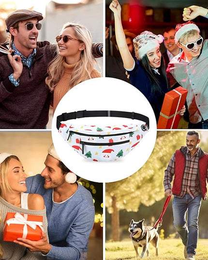 MAXTOP Large Crossbody Fanny Pack with 4-Zipper Pockets,Gifts for Enjoy Sports Festival Workout Traveling Running Casual Hands-Free Wallets Waist Pack Phone Bag Carrying All Phones