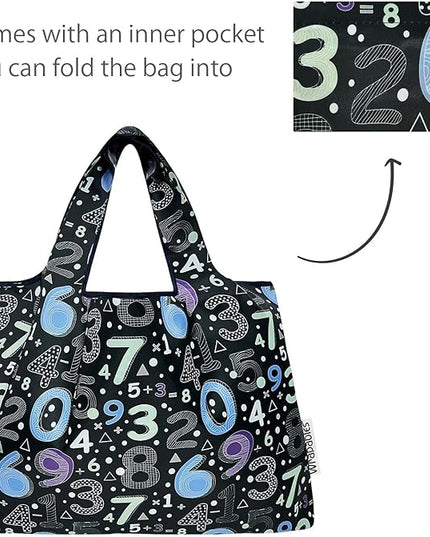 allydrew Large Foldable Tote Nylon Reusable Grocery Bags