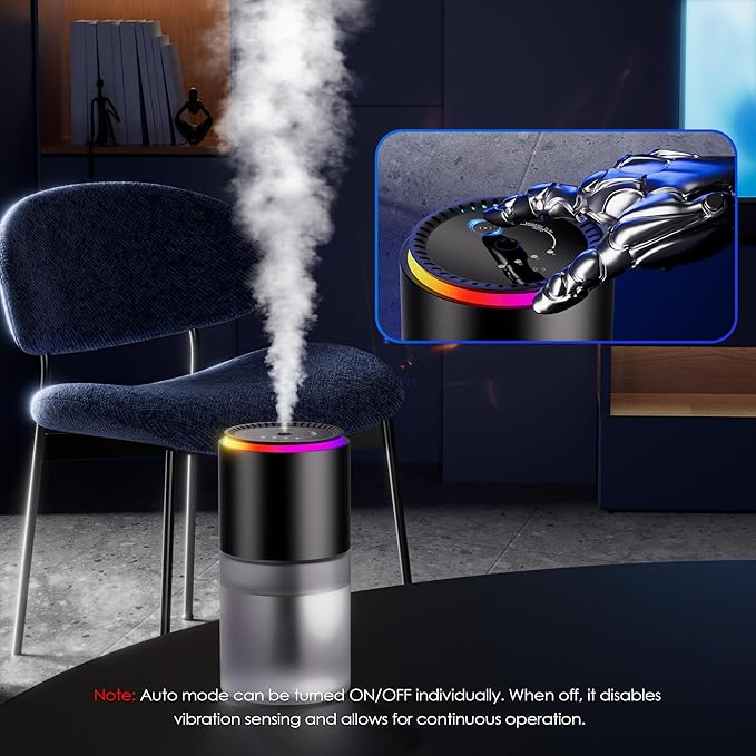 Car Air Freshener,Smart Car Air Freshener, car Diffuser with 150 ML (5oz) Capacity Multi-fragrance,RGB Music Syncing Light, Auto On/Off(Lavender)