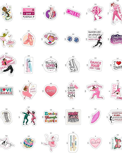 100Pcs Dance Stickers for Water Botlle, for Scrapbooking - Dancer Stickers - Gifts for Dancer - Dance Party Supplies - Gift for Women & Men