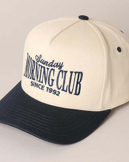 MIRMARU Two-Tone Vintage Canvas Trucker Hats for Men & Women, Adjustable Size Baseball Caps with Trendy Embroidered Design