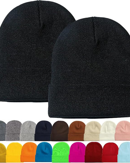 ZOORON 1&2 Pack Beanie for Men Women Slouchy Beanie Hats Winter Knit Caps Soft Ski Hat Unisex