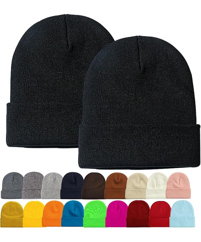 ZOORON 1&2 Pack Beanie for Men Women Slouchy Beanie Hats Winter Knit Caps Soft Ski Hat Unisex