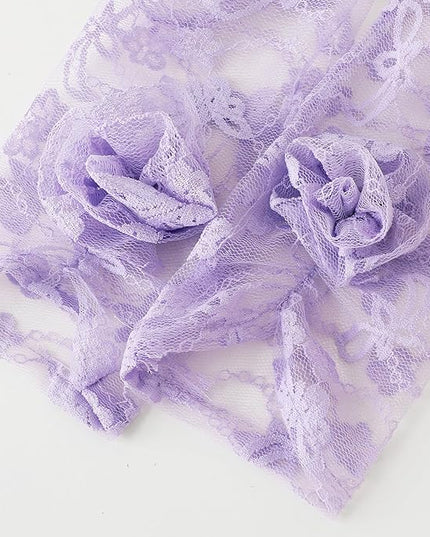 BABEYOND Lace Gloves Women - Floral Opera Gloves Stretchy Elegant Tea Party Accessories for Wedding Prom Evening Party