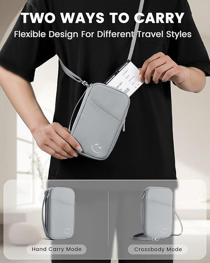 Travelkin 2-in-1 Passport Holder & Travel Organizer for Family with RFID Blocking, Multiple Passport Wallet for Men Women, Travel document holder for Credit Cards, Cash, and Electronic Essentials