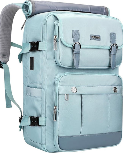 PIJUSHI Travel Backpack for Women Carry on Luggage Backpack Convertible Large Laptop Duffel Bag for Airplanes(PE049 Teal Blue)