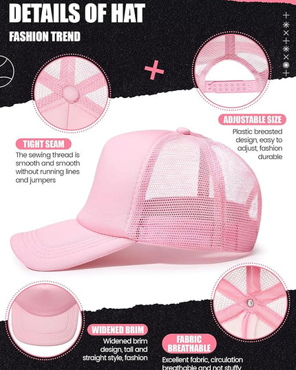 10 Pcs Sublimation Blank Trucker Hats Bulk Mesh Baseball Cap Polyester Mesh Trucker Hat for Men and Women