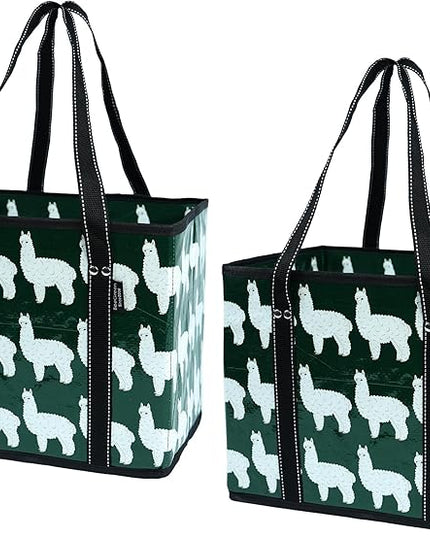 BeeGreen Large Waterproof Reusable Bags Christmas Heavy Duty Shopping Tote for Groceries Pool Gift with Webbing Handles